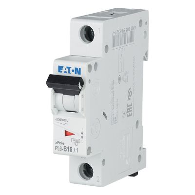 Eaton PL6-B16/1 Jistič vedení, 16 A, 1p, charakteristiky: B